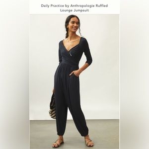NWT Daily Practice by Anthropologie Ruffle Lounge Jumpsuit